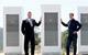 Australian energy minister Dan van Holst Pellekaan (left) and Neoen Australia managing director Louis de Sambucy pose with the world’s largest battery